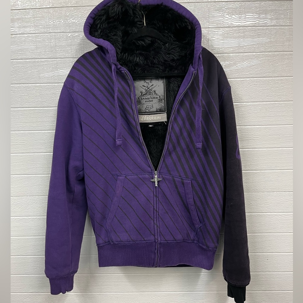 *Rare, purple FOX Sasquatch zip up hoody.